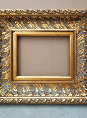超宽 实木画框 金色复古做旧油画框 画展用 宽度15.5厚度9cm