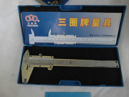 三圈不锈钢游标卡尺 高精度0.02外经测量125mm  150m 200mm 300mm