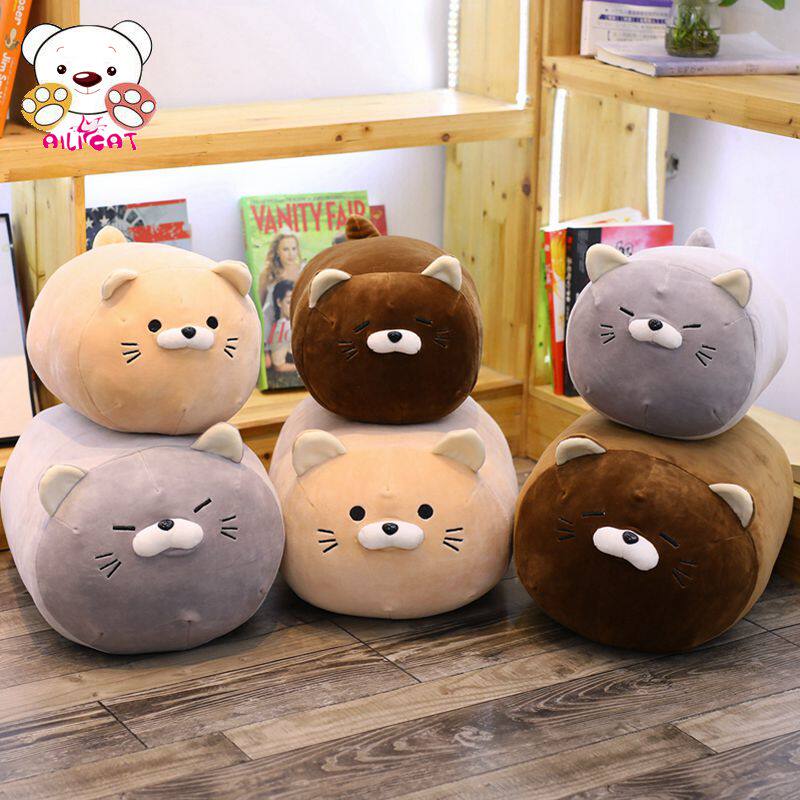 猫咪睡觉抱枕长条枕头可爱布娃娃公仔女孩毛绒玩具懒人床上大玩偶