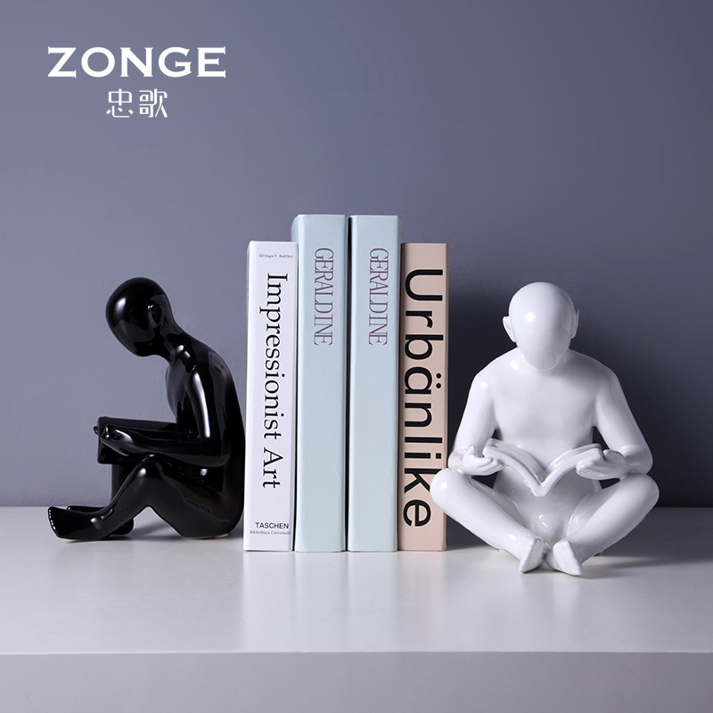 北欧创意人物书档现代简约书房办公室桌面书靠陶瓷酒柜装饰品摆件,家居饰品,装饰摆件,淘宝优惠券,粉丝福利购,淘宝优惠卷