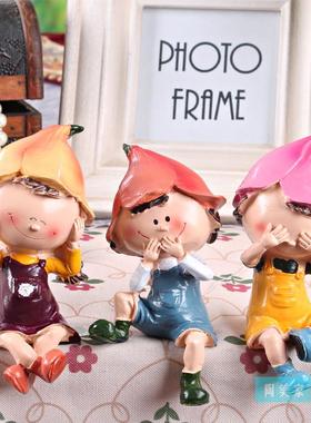 树脂工艺品 g创意家居家装饰品摆设品客厅隔板摆件 三不娃娃 新款