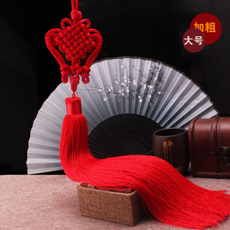 加长加粗大号冰丝亮光丝s中国结流苏穗子工艺装饰挂件舞台家装配