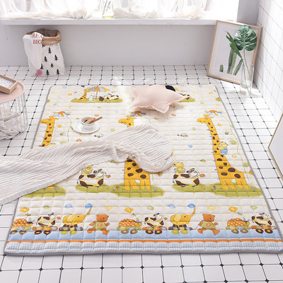 推荐宝宝全棉纯棉儿童爬行垫防滑地垫可折叠机洗卧室地毯婴儿爬爬