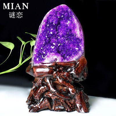高品天然紫水晶摆件原矿紫水洞紫水晶簇家居玄关摆件开业新居送礼