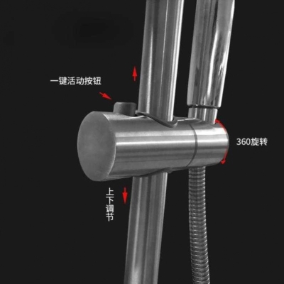 正方形立柱式加长日式固定夹增压花洒淋浴喷头简易冲凉Z房单开冷
