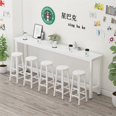 现货靠墙吧台桌家用n小吧台阳台餐桌高脚桌椅组合酒吧桌细长条桌
