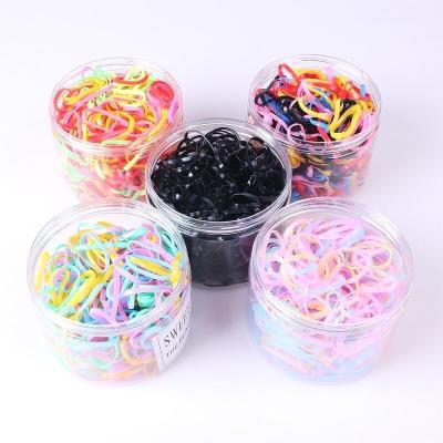 小孩黑色橡皮绳头发圈扎P头绳加粗小号透S明儿童橡皮筋发圈