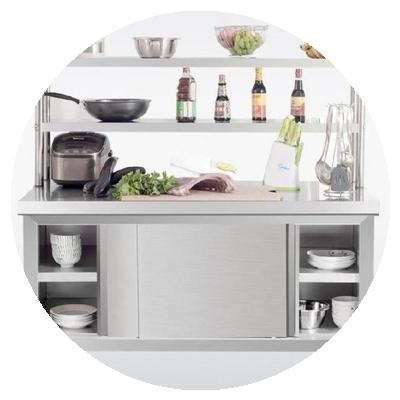 商用厨房操作台平台西点不锈钢工作台加厚案板桌子桌柜不绣刚新款