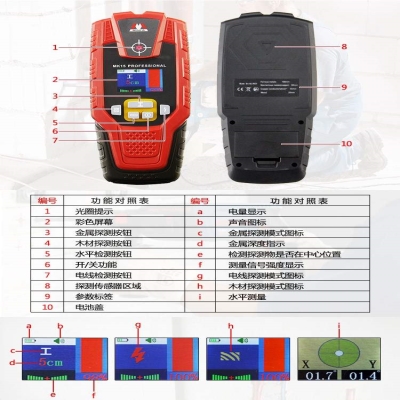 速发彩屏钢筋电缆线墙体金属混泥土装修多功能墙壁木材探测仪