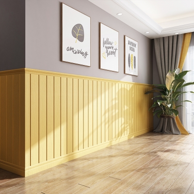 幼儿园木板吊顶生态n装饰p墙裙集成板绿可木护墙浮雕墙板材料