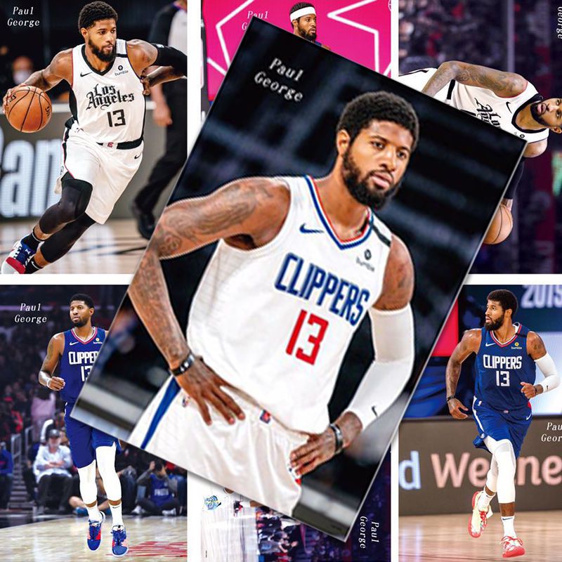 保罗乔治海报 高清nba篮球y全明星写真明信片贴纸宿舍墙贴卡贴
