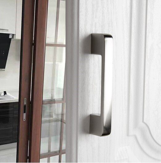 工具银色亮光五金家用手拉手光黑白橱柜j厨拉手门把黑色不锈钢手