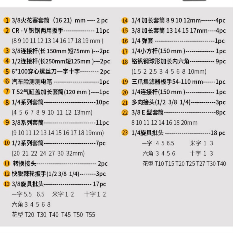 套具工装多功能修车小具箱121件46工L飞棘轮套筒扳手工具套装i.