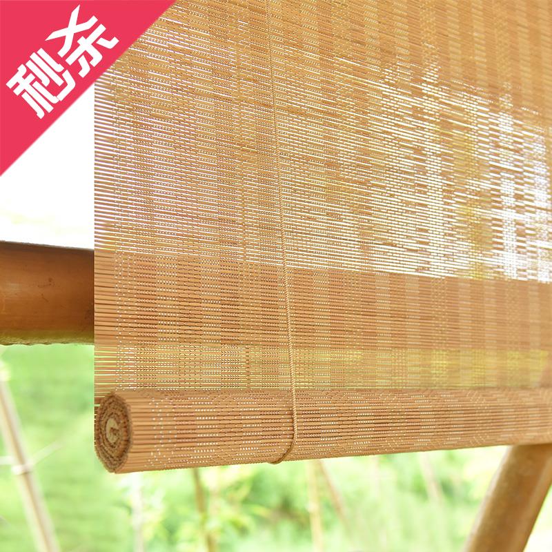 茶叶j店复古中式热n断竹帘竹帘窗帘卷帘光隔断百叶遮子防晒隔升