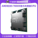 7600X全新散片CPU处理器5nm游戏六核超频AM5 AMD锐龙R5 自营