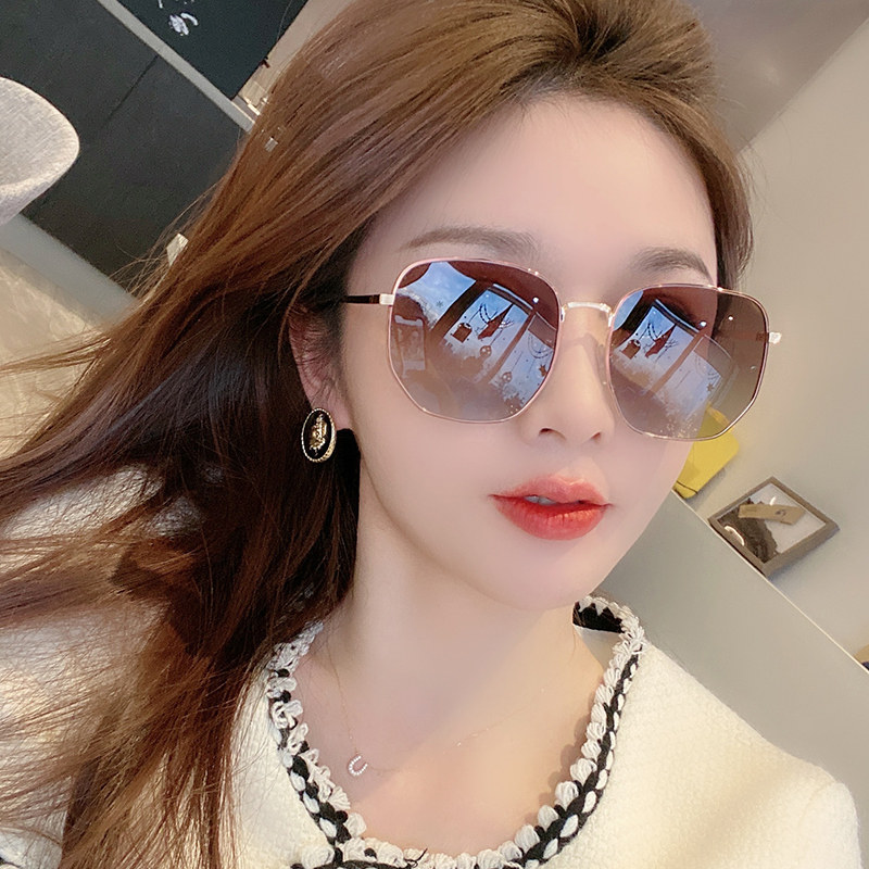 潮牌2021新款偏光太阳镜女夏大脸显瘦女士圆脸防紫外线眼镜墨镜女