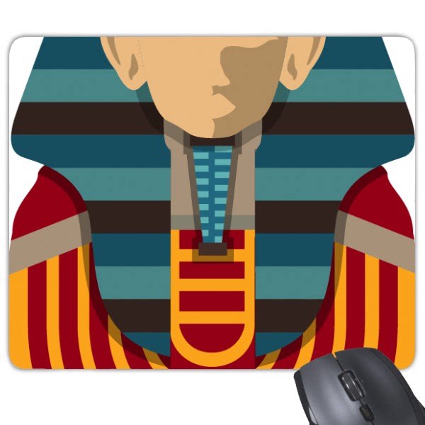 古埃及文化红黄蓝法老抽象图案游戏办公防滑橡胶鼠标垫