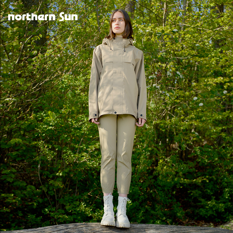 诺思山2021秋冬新款男女户外冲锋衣外套时尚防风防水旅行风衣1502