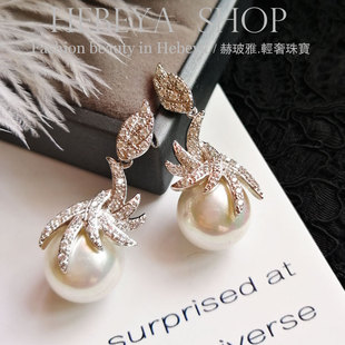 2020新款 耳钉晚宴耳坠新娘结婚无耳洞耳饰可改耳夹 珍珠耳环女短款