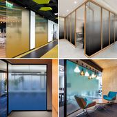 定制彩色渐变办公室玻璃贴膜艺术透明变色半遮挡防撞静电贴纸装 饰