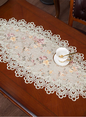 欧式桌布餐桌垫蕾丝台布餐桌旗美式茶几盖布电视柜斗柜装饰小盖巾