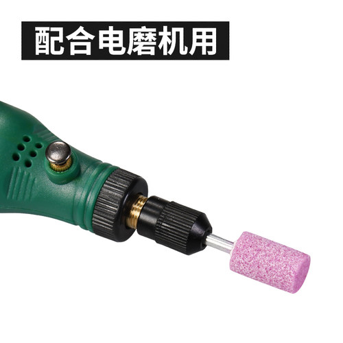 火石仔砂轮打磨头电钻配件 气动抛光除锈金属模具钻头红刚玉套装