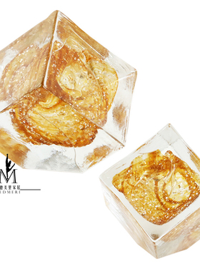 北欧轻奢创意纯手工玻璃方体摆件精品电视柜N欧式家居工艺饰品摆
