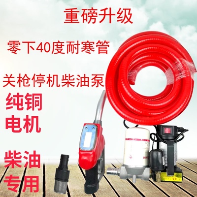 电动抽油泵柴油加油机抽油机12V220伏吸油器加油泵关枪停机计量枪
