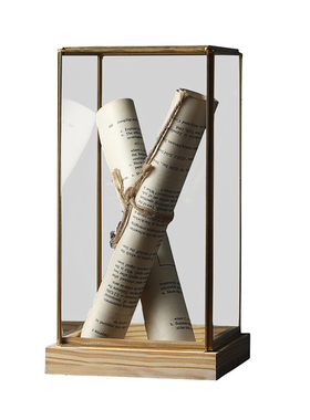 现代简约轻奢几何玻璃罩摆件北欧风E创意家居客厅电视柜酒柜装饰