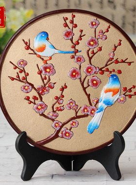 速发新中件眉式样板房摆设喜上摆梢喜鹊客厅家居装饰品送乔迁新居