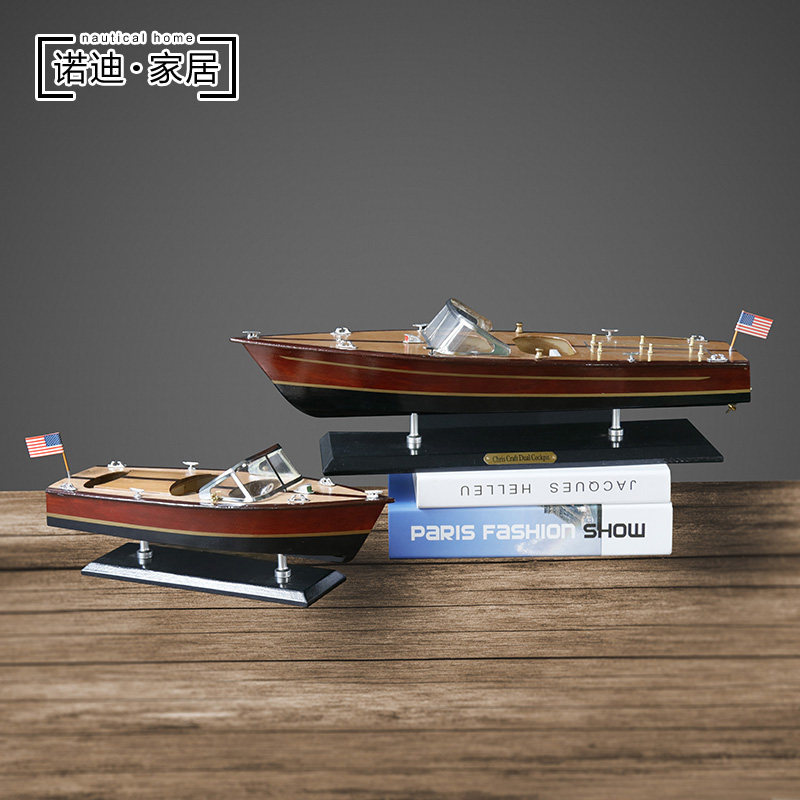 极速意大利克里斯号豪华游艇模型礼品木K质工艺品船摆件办公室装