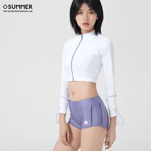 速发OS体MR 白色拉泳游浮潜防晒链装水母衣潜水服速干分U长袖