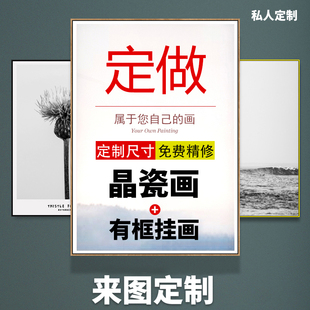 装饰画定制晶瓷画来图定做高清婚纱照儿童照球星玄关轻奢简约挂画