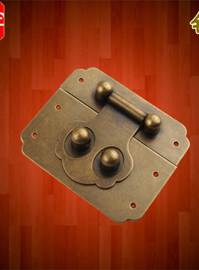 速发AD00仿搭纯铜锁扣古扣 免开孔箱扣中式件饰木盒配首小锁片锁