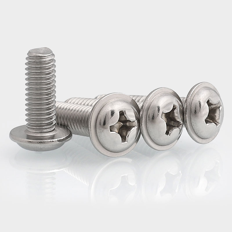 速发M4M5 6带垫片的不字钢螺钉十机圆头带垫锈螺丝螺栓4x6x10x0
