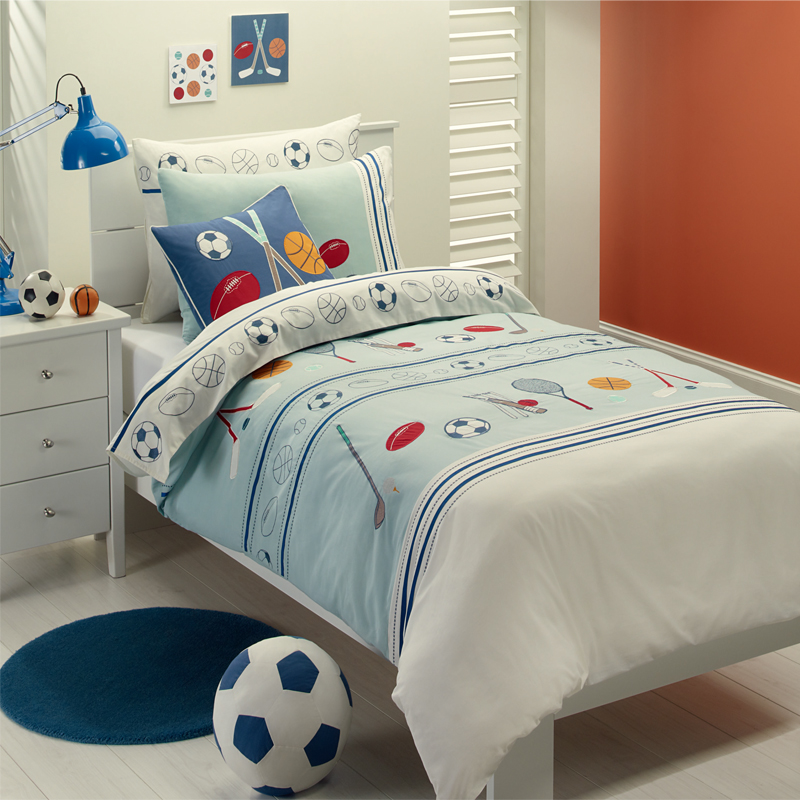 卡通床上四件套儿童刺绣被套全棉男孩样板房1.5米男T童三件套1.2