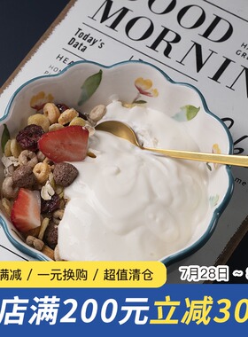 碗家用水果沙拉碗碗单个餐具ins风北欧陶瓷日式燕麦碗早餐麦片