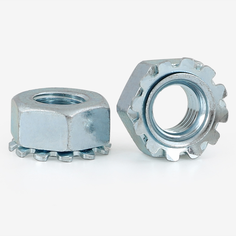 速发镀锌#制K型螺母英制带齿螺帽螺母公制K帽多齿细牙螺04#6#8美1