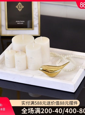 速发简漱大理石托盘浴室卫生间洗摆台约件轻奢收纳储物装饰品