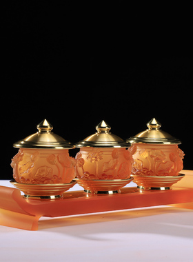 速发琉璃莲花供佛纯铜供水杯供佛杯净水杯家用观音圣水杯供杯大悲