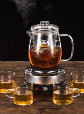 煮茶器套装耐热养生玻璃煮茶炉蒸汽煮茶壶加热小电热X炉家用熬茶