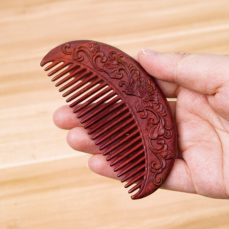 天然檀木梳子女男檀香木实木小叶紫檀桃木防静电木质木头古风木梳