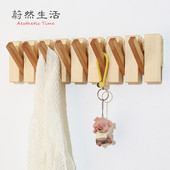 实木挂钩玄关入户卧室挂衣钩墙上木质挂衣架壁挂创意墙Z壁衣帽挂