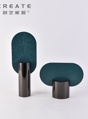 速发轻奢客厅大理石金属摆件新中式客厅玄关饰板房售楼部软装样品