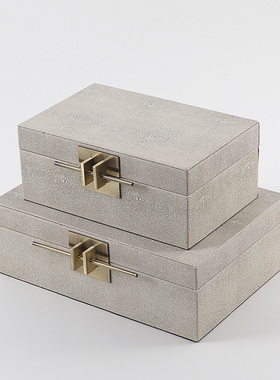 速发新中式样板房间卧带梳妆台售楼收家居软装饰品处纳盒室扣摆件