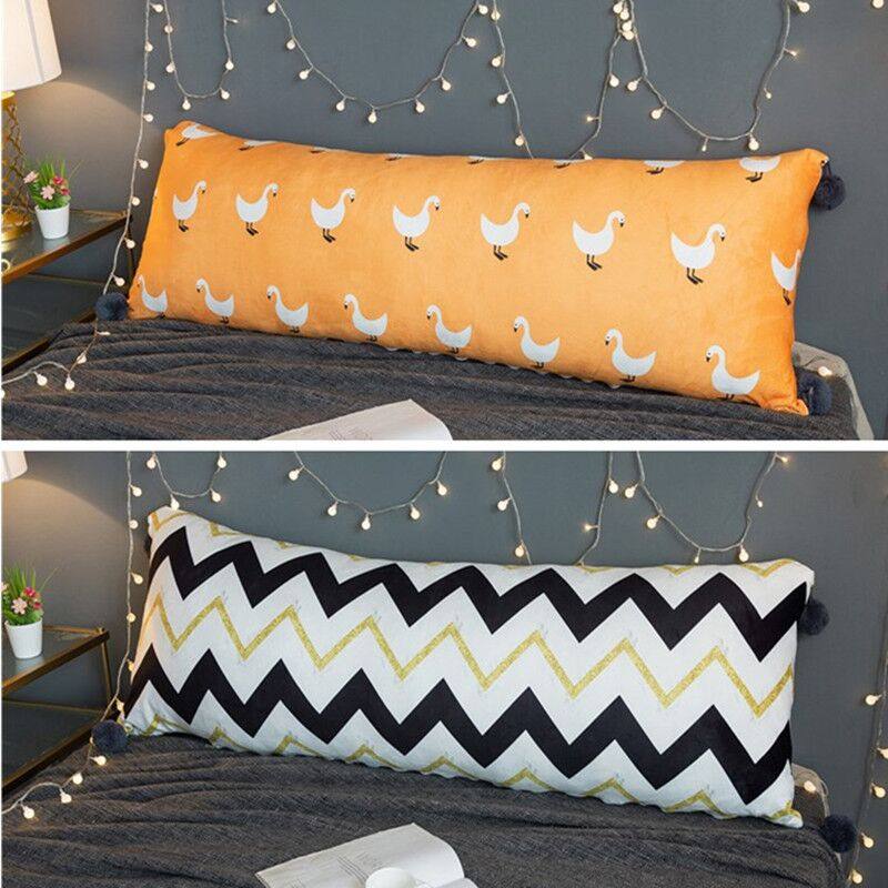 北欧波浪纹长条床靠枕 沙发床头靠垫软包夹腿睡觉解压靠垫可拆洗