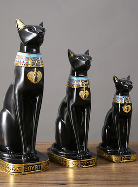 北欧风埃及猫摆件客厅酒柜工艺品玄关镇宅招财摆设