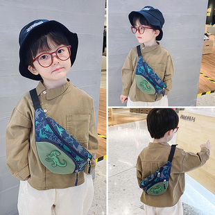个性 儿童包包斜挎包男童胸包恐龙腰z包小孩户外时尚 小背包零钱包