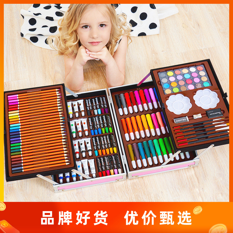 速发水彩笔套装小学生礼术专用绘画工具无毒可水笔蜡笔画洗儿童美
