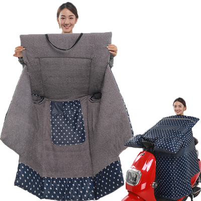 电动车挡风被冬季加厚加绒电瓶自行车双面防水防寒加大保暖挡风罩